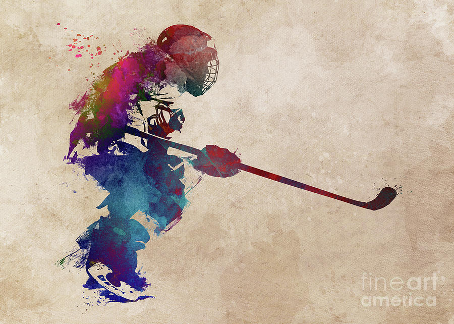 Hockey player 2 Digital Art by Justyna Jaszke JBJart