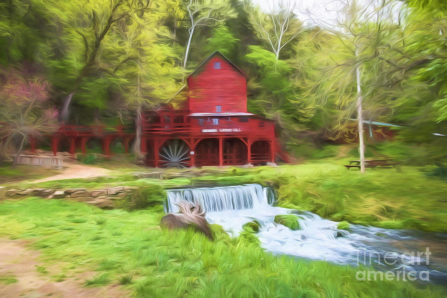 Hodgson Mill With A Painterly Effect Photograph By Carolyn Fox - Fine ...