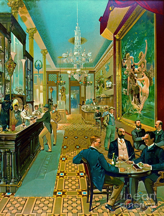 New York City Photograph - Hoffman House Bar 1890 by Padre Art