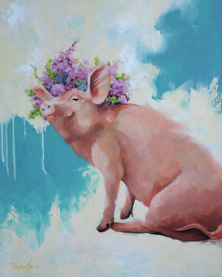 Flower Painting - Hog Heaven by Stephie Jones