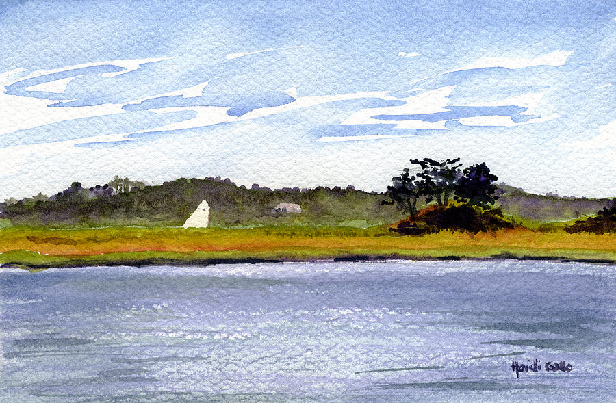 Hog Island Creek Sail Painting by Heidi Gallo