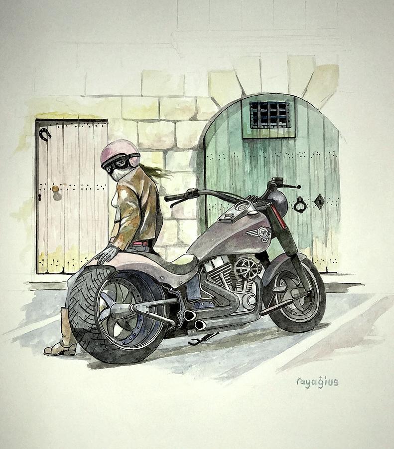 Hog Painting - Hog by Ray Agius Hog Painting - Hog by Ray Agius