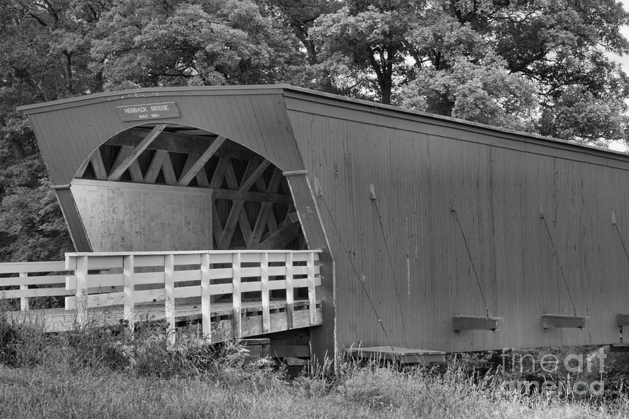 Hogback Bridge In The Forest Black And White Photograph by Adam Jewell