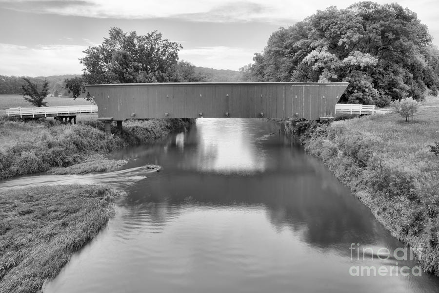 Hogback Bridge Landscape Black And White Photograph by Adam Jewell