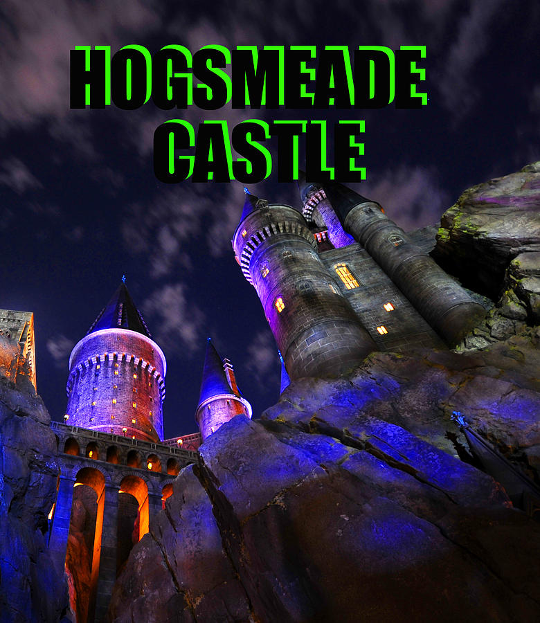 Hogsmeade Castle poster green Photograph by David Lee Thompson