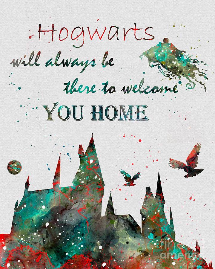 Hogwarts Quote Watercolor Digital Art by Vivid Editions