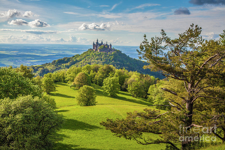 Hohenzollern Castle at sunset Photograph by JR Photography