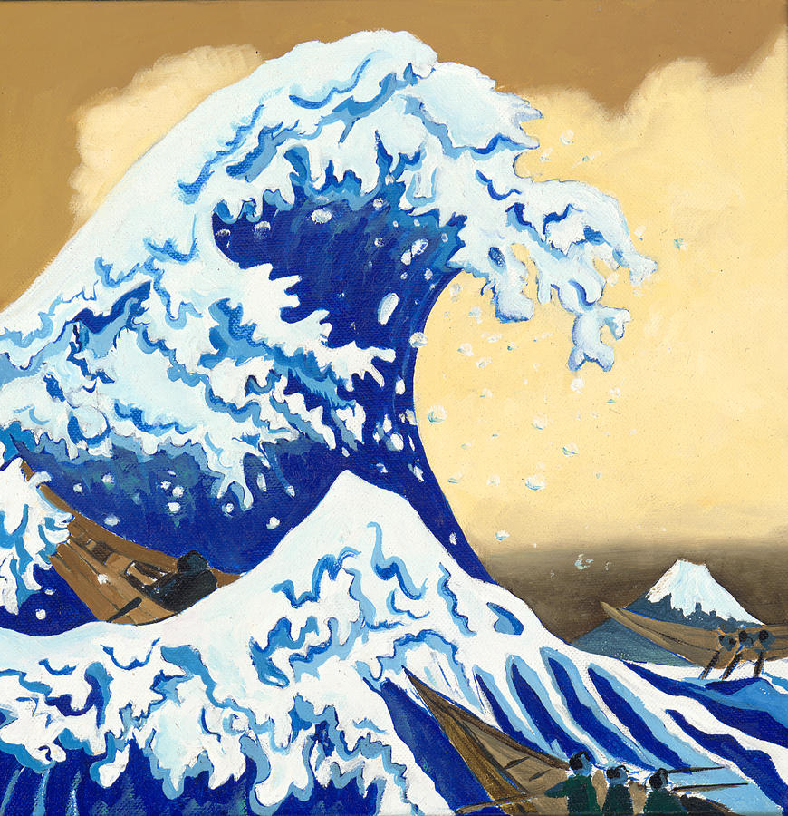 Hokusai mini wave Painting by Scott Moore - Pixels