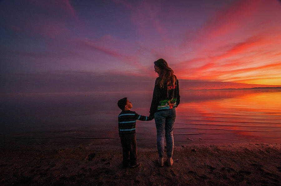 Sunset Photograph - Hold my hand Little Brother by Ralph Vazquez