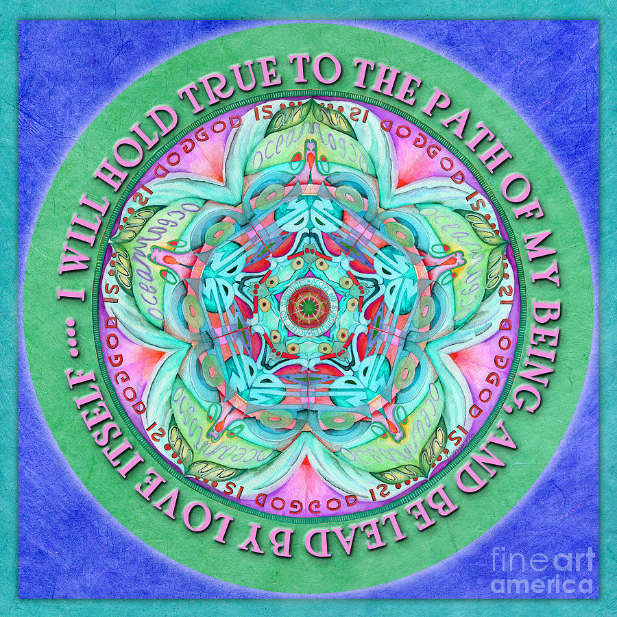 Hold True Mandala Prayer Painting by Jo Thomas Blaine