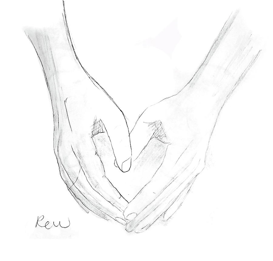 Hold you again without words Drawing by Rebecca Wood