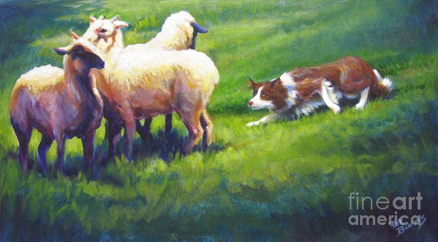 Sheep Painting - Holdem Sadie by Pat Burns