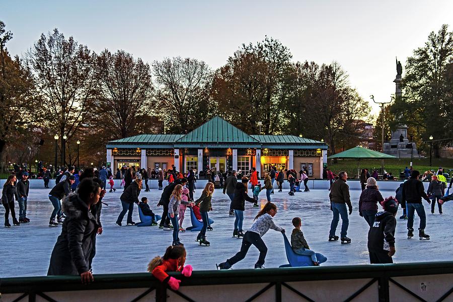 Holding On Frog Pond Ice Skating Rink Boston Common Massachusetts ...