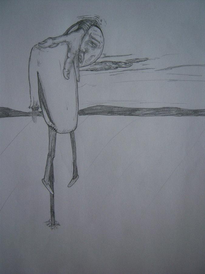 Surrealism Drawing - Holding On by Harminder Paul