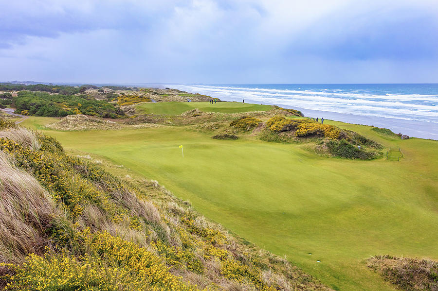 Hole 10 Pacific Dunes Golf Course Photograph by Mike Centioli
