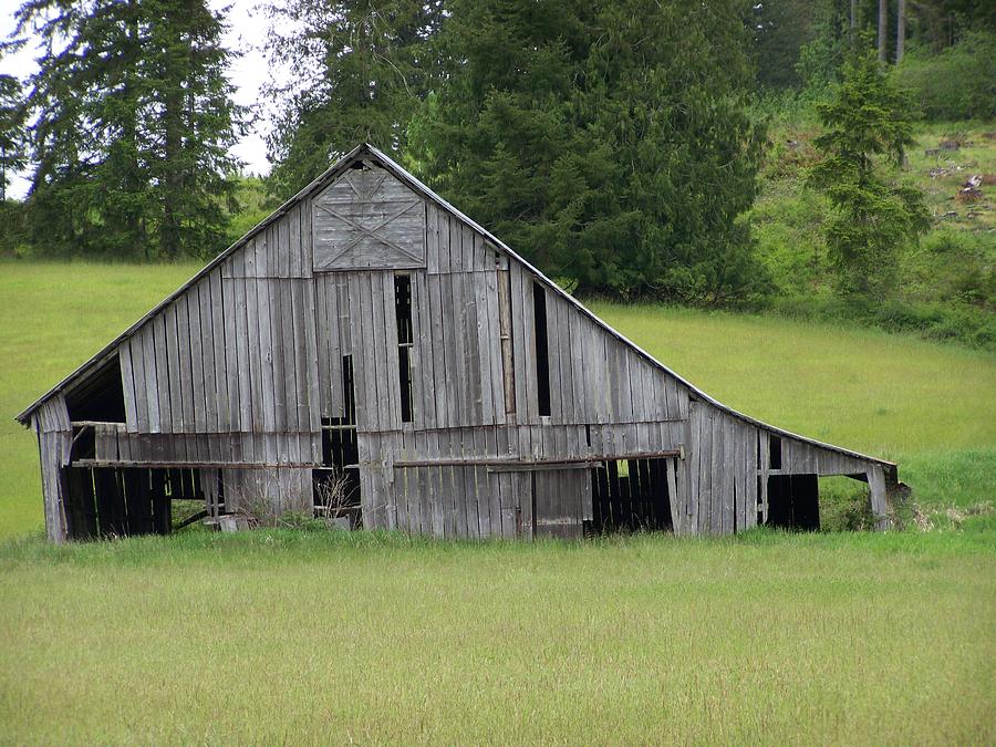 Barn Photograph - Holey Old Barn  Washington State by Laurie Kidd