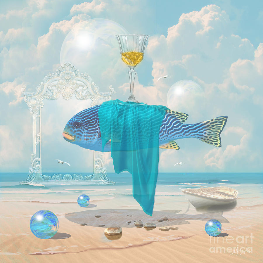 Surrealism Digital Art - Holiday at the seaside by Alexa Szlavics