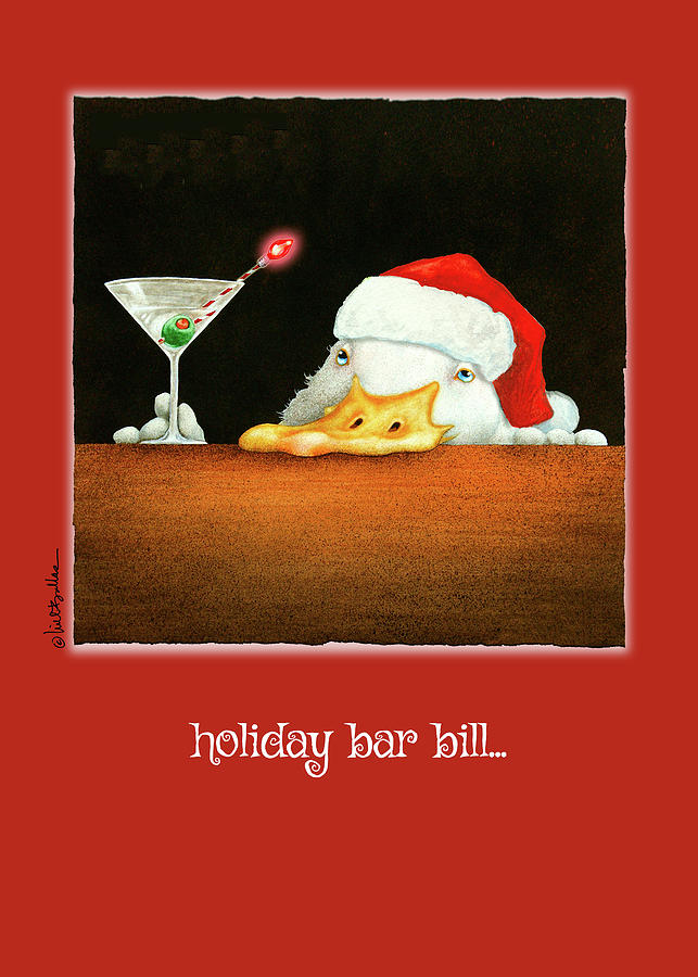 Christmas Painting - Holiday Bar Bill... by Will Bullas