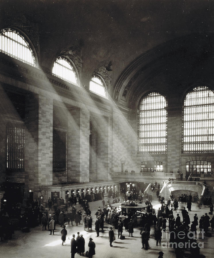 Holiday Crowd at Grand Central Terminal, New York City, circa 1920 Photograph by American School