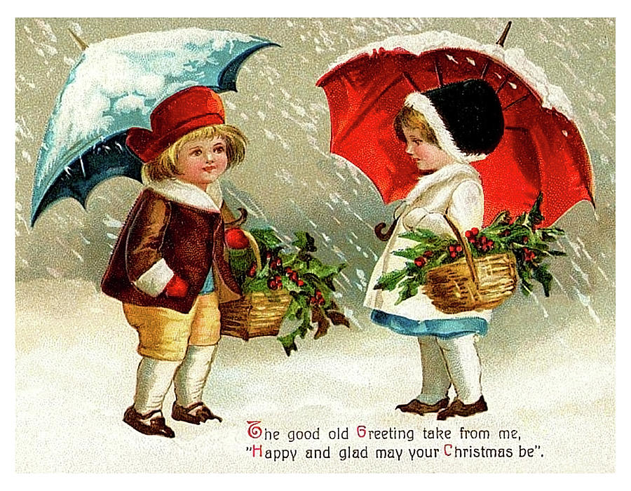 Winter Mixed Media - Holiday greetings from two friends by Long Shot