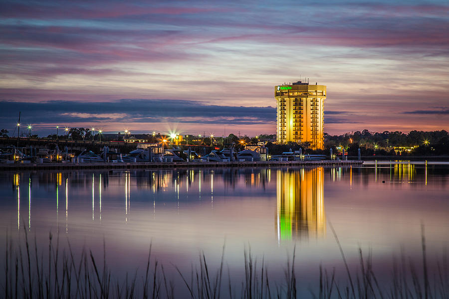 Holiday Inn Reflects on the Ashley River Charleston SC Photograph by Donnie Whitaker