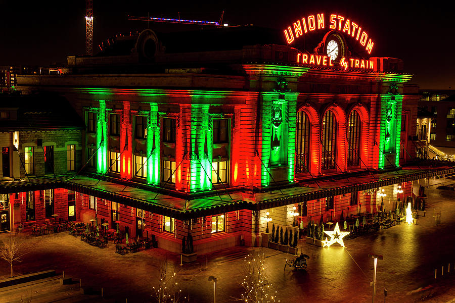 Holiday Lights at Union Station Denver Photograph by Teri Virbickis