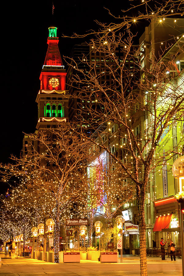 Holiday Lights on 16th Street Mall Denver Photograph by Teri Virbickis