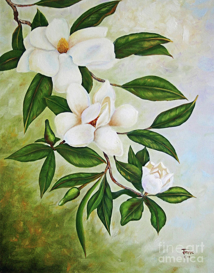 Holiday Magnolias Painting by Jimmie Bartlett