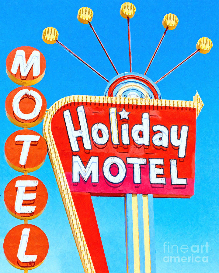 Las Vegas Photograph - Holiday Motel Las Vegas v1 by Wingsdomain Art and Photography