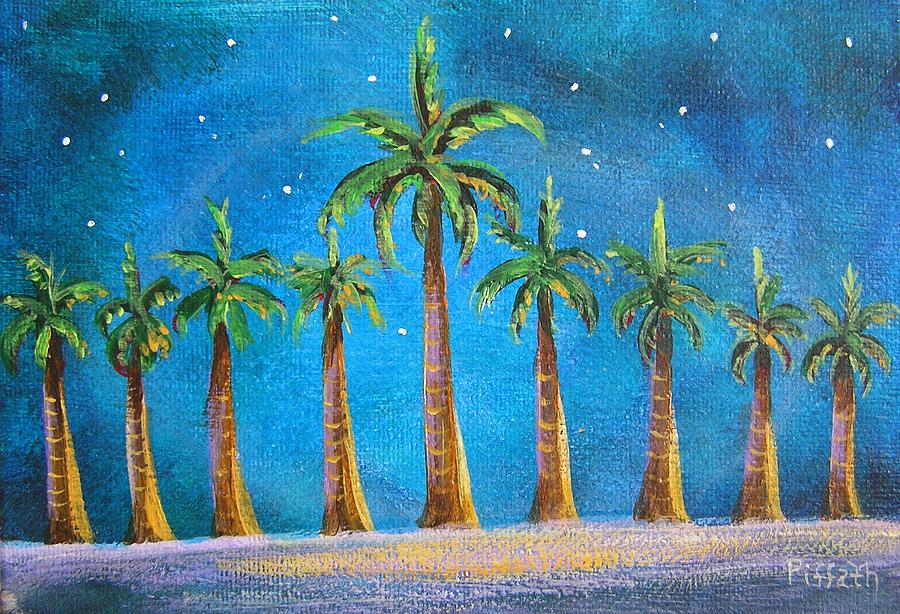 Holiday Palms Painting by Patricia Piffath
