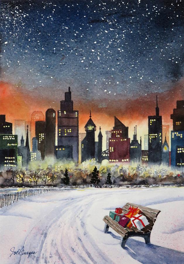 Holiday Skyline Painting by Joseph Burger