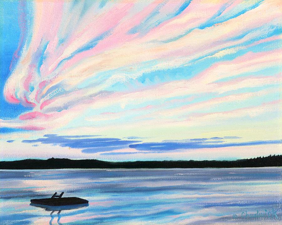 Holiday Sunset Painting by Phil Chadwick