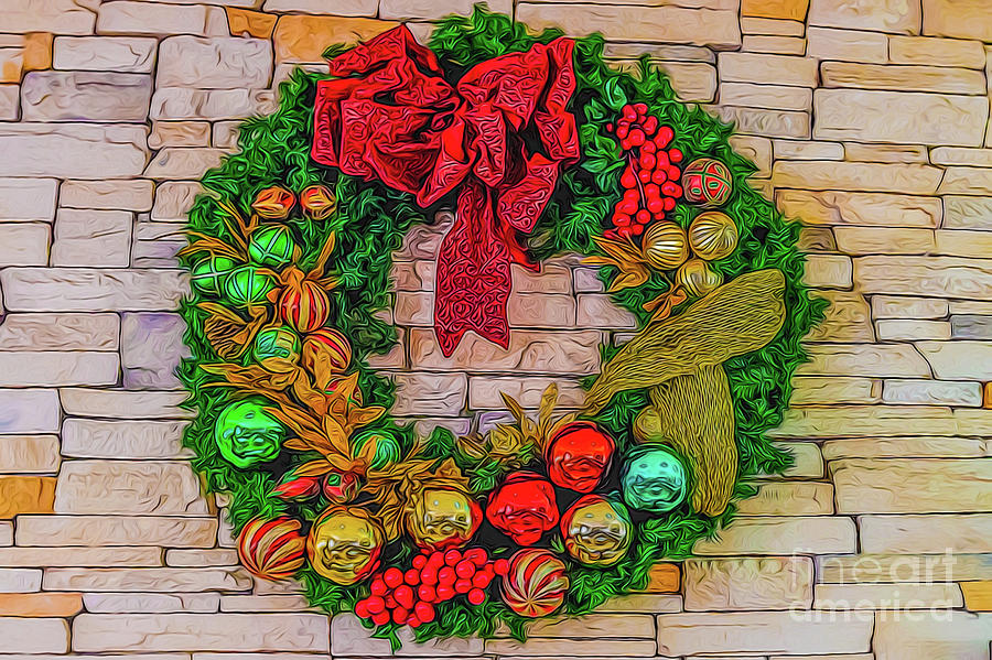 Holiday Wreath Digital Art