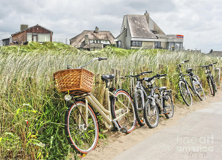 Holland - Bicycles Parked Along the Fence Photograph by Gabriele Pomykaj