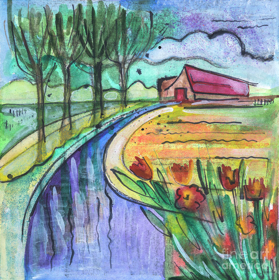 Holland countryside Drawing by Ariadna De Raadt Fine Art America