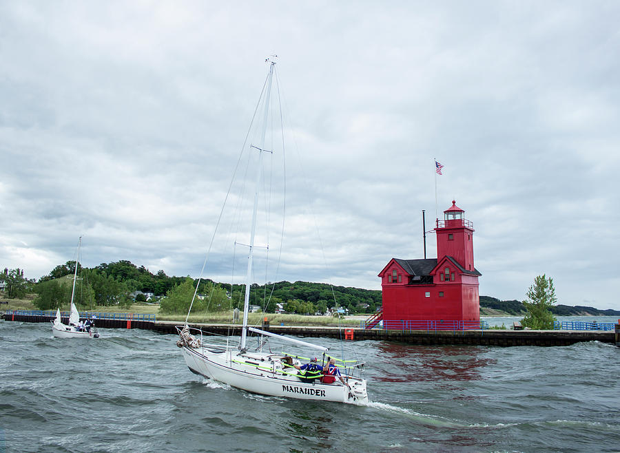 Holland Harbor Lighthouse Photograph by Tammy Chesney