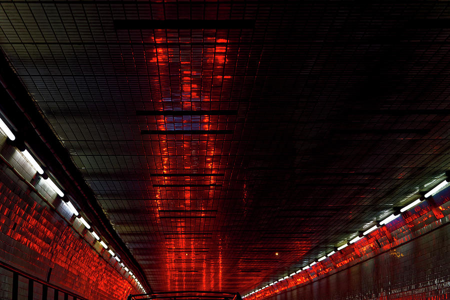 Holland Tunnel Lights Photograph by Steve Gravano