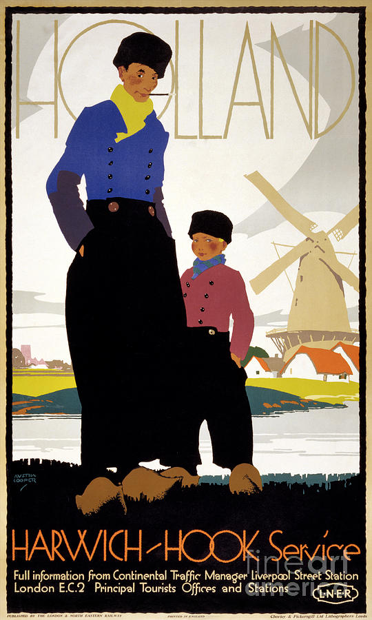 Vintage Painting - Holland Vintage Travel Poster Restored by Vintage Treasure