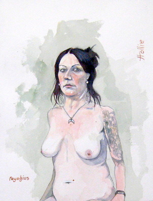Hollie in Watercolour Painting by Ray Agius