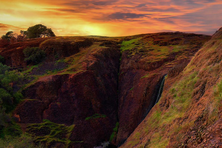 Sunset Photograph - Hollow Falls  by Janet Kopper