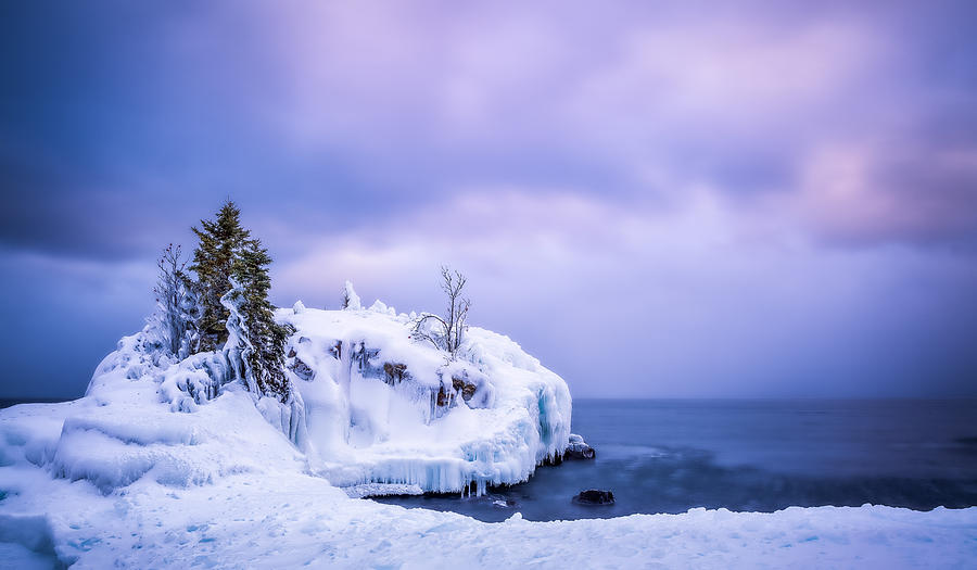 Hollow Rock in Winter Photograph by Rikk Flohr