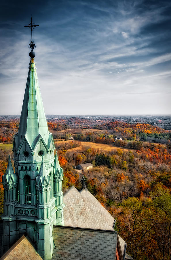 Holy Hill Church Steeple  - Wisconsin Photograph by Jennifer Rondinelli Reilly - Fine Art Photography