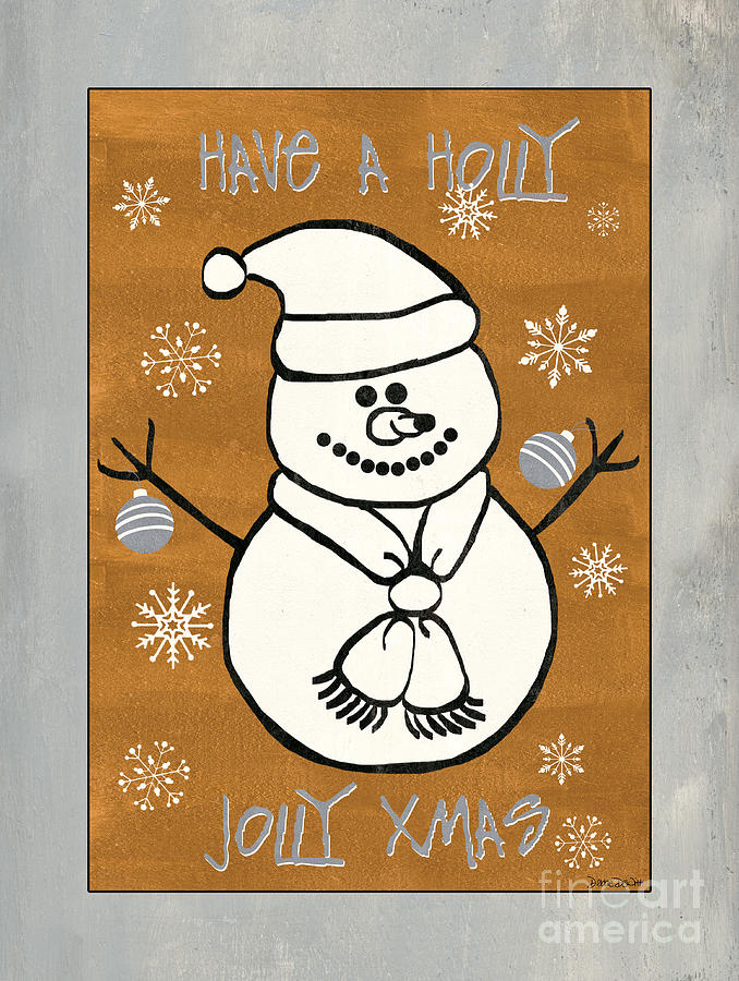 Typography Painting - Holly Holly Xmas by Debbie DeWitt