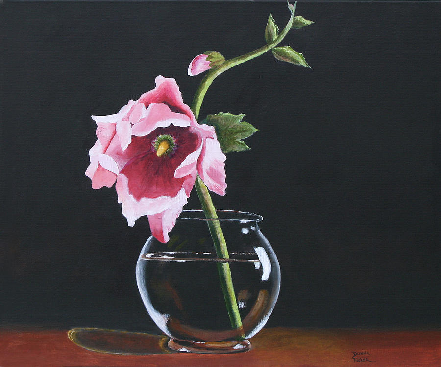 Hollyhock Painting by Donna Tucker