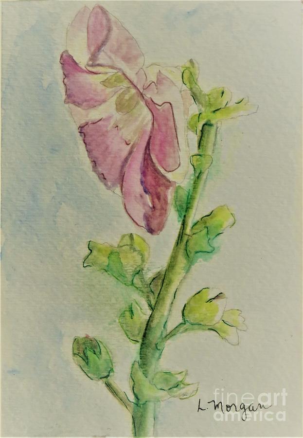 Hollyhock the Harbinger of Summer Painting by Laurie Morgan