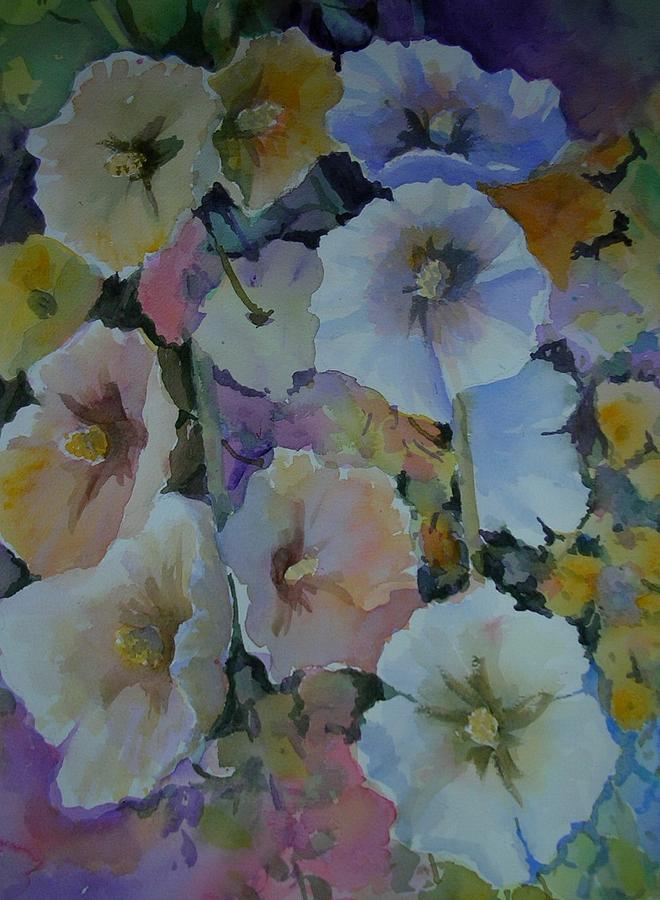 Hollyhocks Painting by Richard Powell - Fine Art America