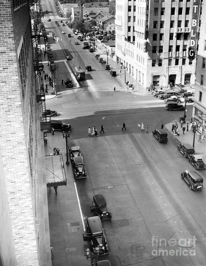 Hollywood Photograph - Hollywood and Vine 1930s by Sad Hill - Bizarre Los Angeles Archive