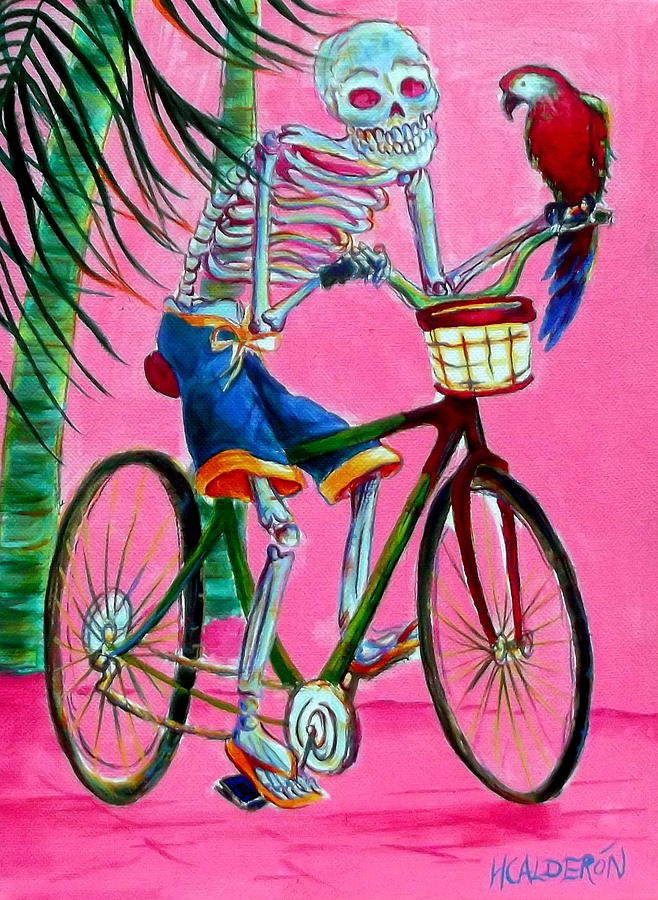 Hollywood Bicycle Man Painting by Heather Calderon