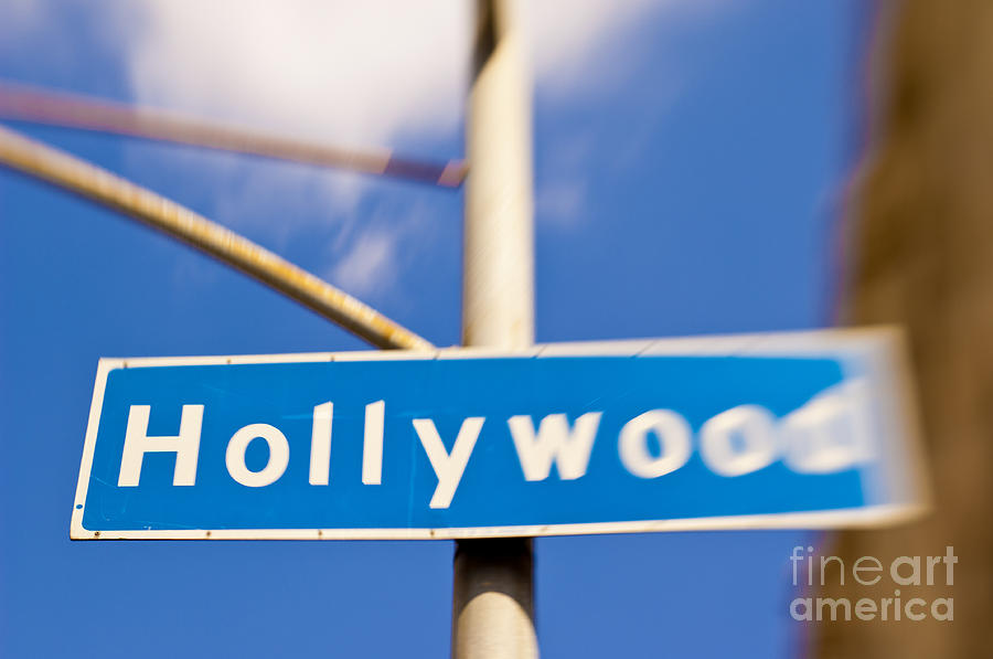 Hollywood Blvd street sign Photograph by Micah May