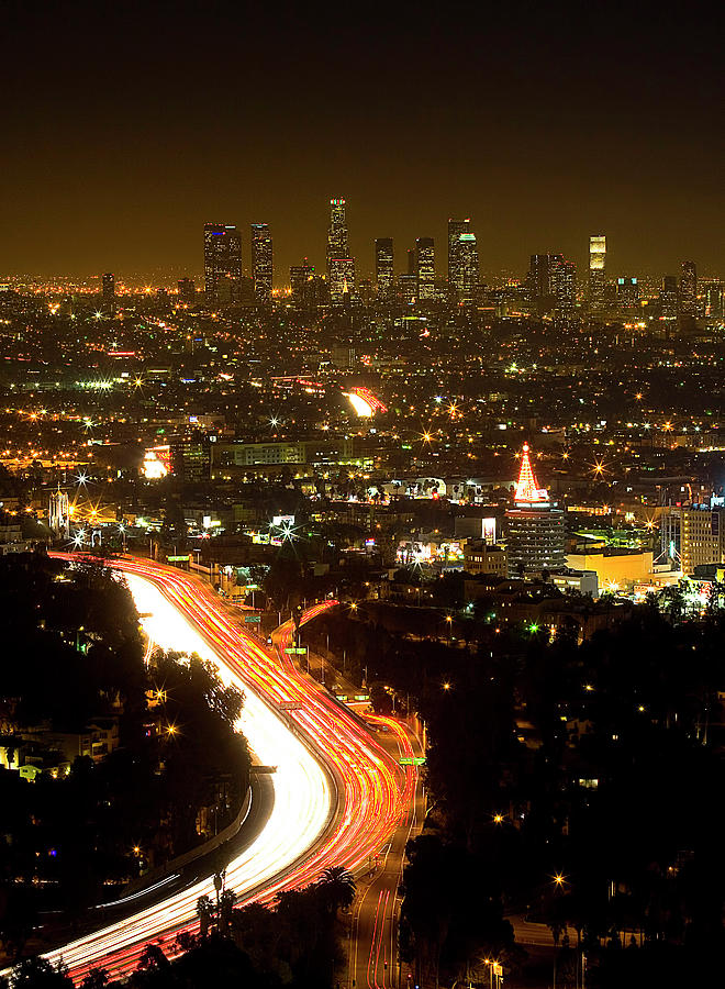 Hollywood Freeway Evening Photograph by Michael Just